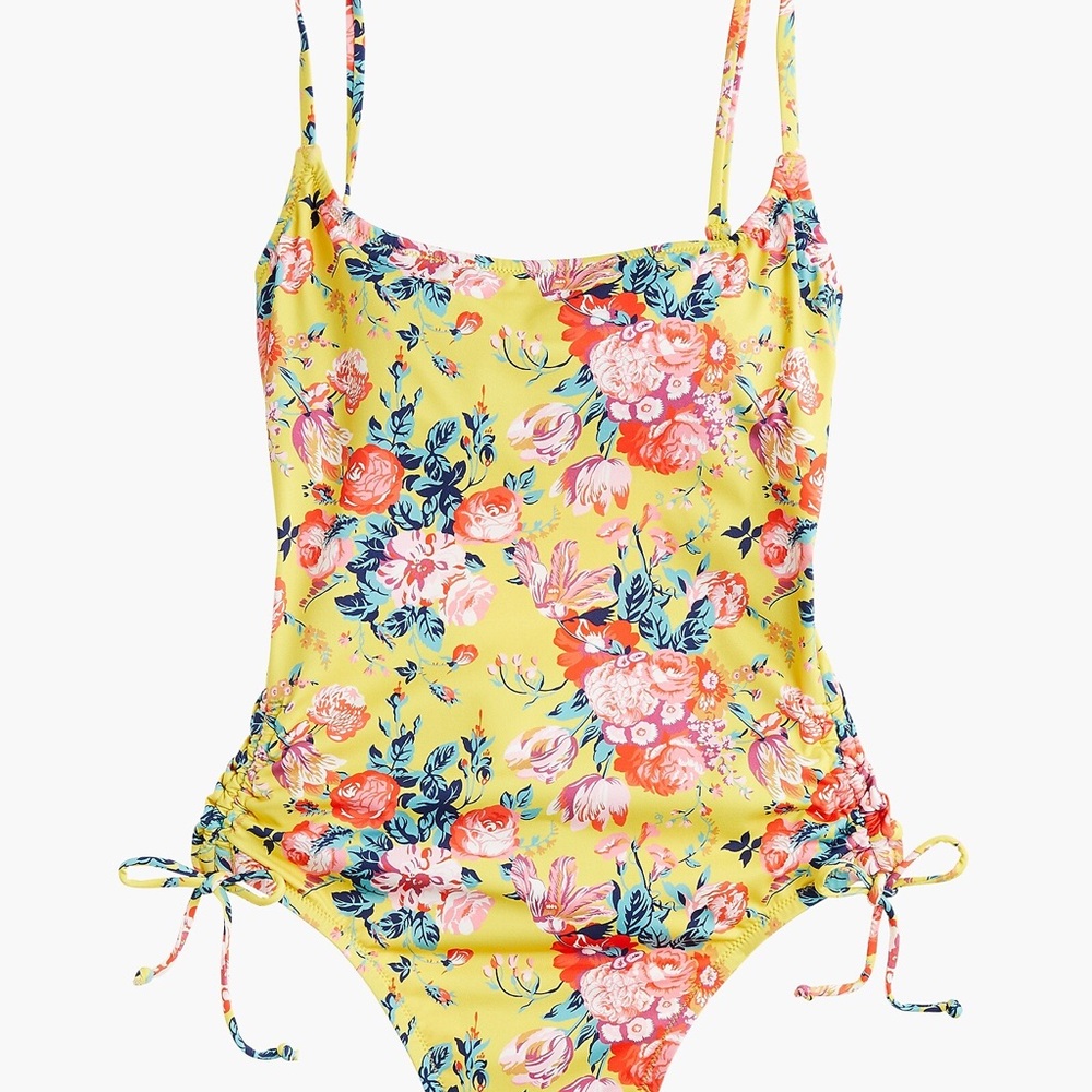J. Crew Ruched side one-piece swimsuit in Liberty® magical bouquet